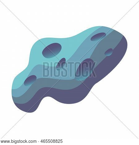 Meteoroid, Comet, Space Stone. Cartoon Vector Illustration. Colorful Asteroid. Space Crater, Game Co