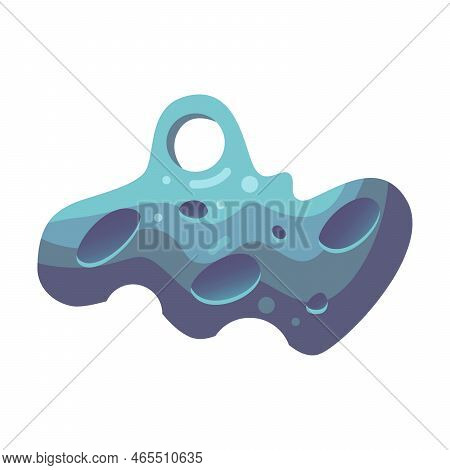 Meteoroid Or Space Stone Vector Illustration. Colorful Asteroid. Space Crater, Game Concept