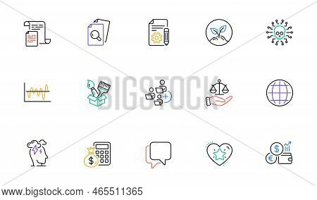 Inspect, Startup And Brush Line Icons For Website, Printing. Collection Of Talk Bubble, Documentatio