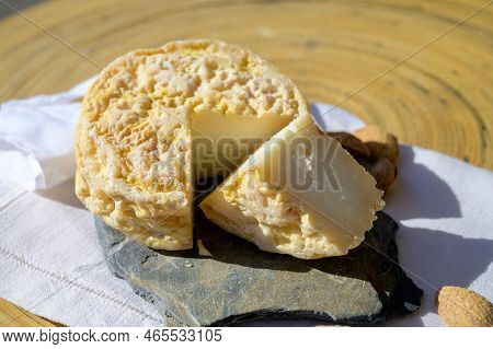 Tasting Of Local Portuguese Matured Cheese Queijo Serpa,  Setubal Area, Portugal