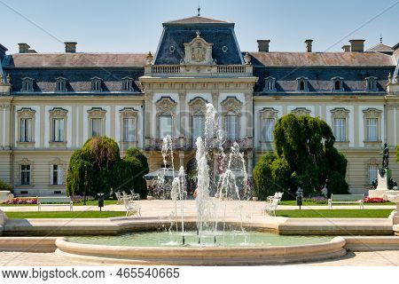 Water Fountain In Front Of The Festetics Palace - Keszthely, Hungary