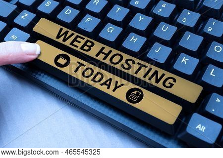Handwriting Text Web Hosting. Internet Concept Business Allowing Access To A Server To Store Data In