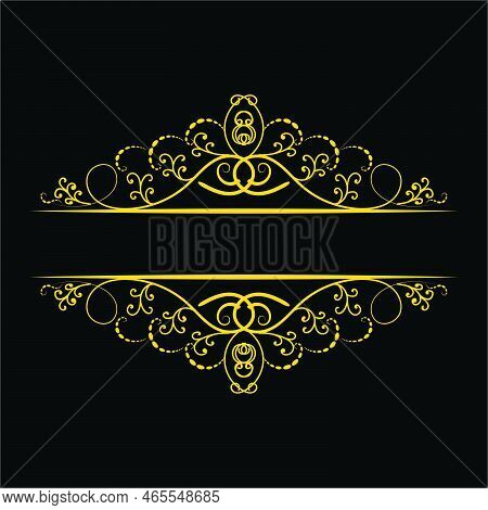 Luxury Gold Vintage Title Royal Frame For Wedding Invitation Card Design