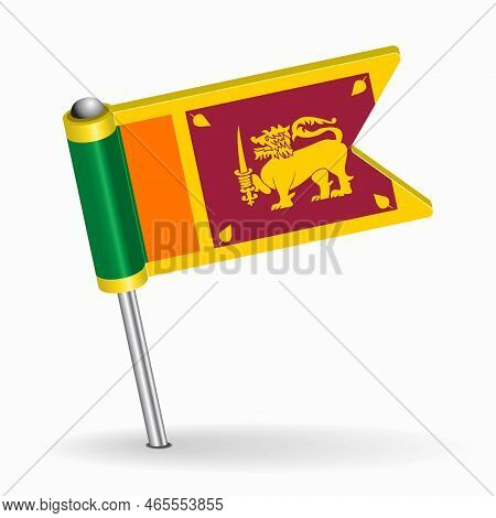 Sri Lankan Flag Map Pointer Layout. Vector Illustration.