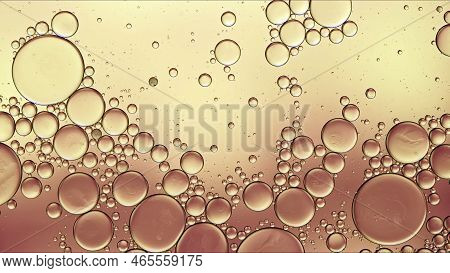 Abstract Colorful Food Oil Drops Bubbles And Spheres Flowing On Water Surface