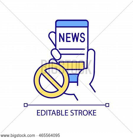 Stop Reading News Online Rgb Color Icon. Information Overload. Media Consumption. Reduce Infoxicatio
