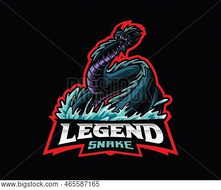 Jörmungandr Mascot Logo Design. Jormungandr Sea Snake Vector Illustration. Logo Illustration For Ma