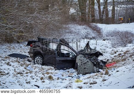 Сar Body After Accident On A Road