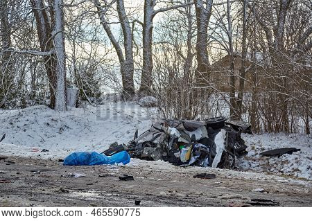 Сar Body After Accident On A Road