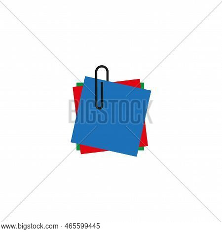 Colored Paper Clip Icon. Text Message. Vector Illustration. Stock Image.