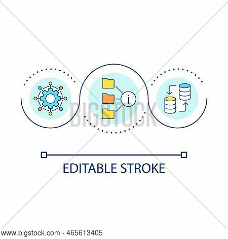 Package Manager Loop Concept Icon. Software Service. Code Module. Data Exchange. Web Development Tre