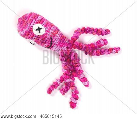 Crochet Squid Or Octopus, Isolated