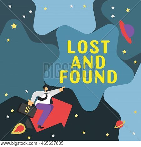 Text Showing Inspiration Lost And Found. Concept Meaning Place Where You Can Find Forgotten Things S
