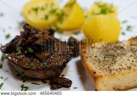 Pan Roasted Steak With Fresh Wild Mushrooms