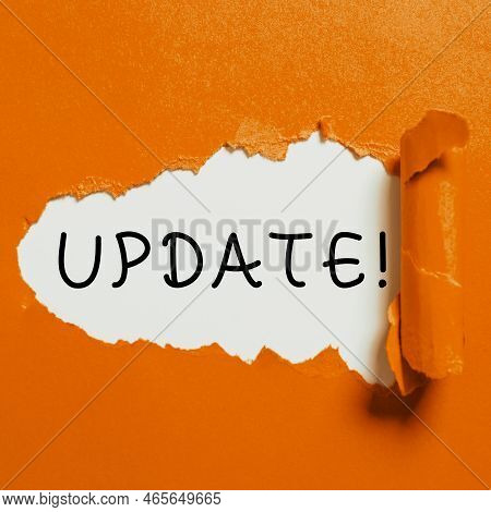 Handwriting Text Update. Internet Concept Up To Date Make Something More Modern Or Updated Newer Ver