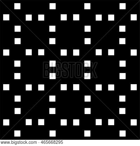 Square Seamless Background Pattern From Black Vintage Bell Symbols Are Different Sizes And Opacity.