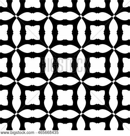 Square Seamless Background Pattern From Black Vintage Bell Symbols Are Different Sizes And Opacity.