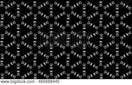 Square Seamless Background Pattern From Black Vintage Bell Symbols Are Different Sizes And Opacity.