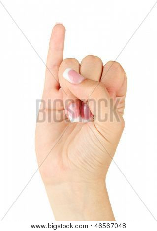 Sormi oikeinkirjoitus aakkoset American Sign Language (ASL). Kirjain I