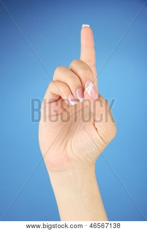Sormi oikeinkirjoitus aakkoset American Sign Language (ASL). Kirjain D