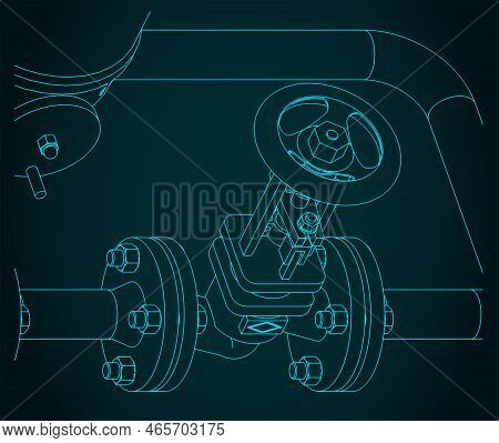Control Valve And Pipes Close-up
