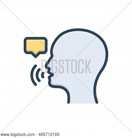 Color Illustration Icon For Said Spoken Aforesaid Talk Speak Conversation Comment Message