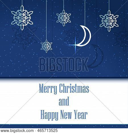 Merry Christmas And Happy New Year Postcard. Vector Illustration
