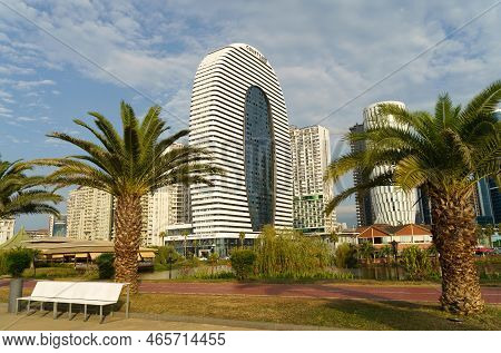 Batumi, Georgia, Ajaria - August 29, 2022: Courtyard Marriott Batumi Hotel 5 Star Apartments And Oth