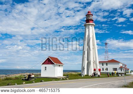 Rimouski, Canada - August 9, 2015:view Of The Pointe Au Pere Lighthouse In The Gaspesie Peninsula Du
