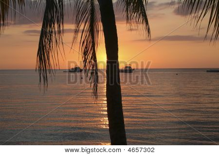 Caribien solnedgang