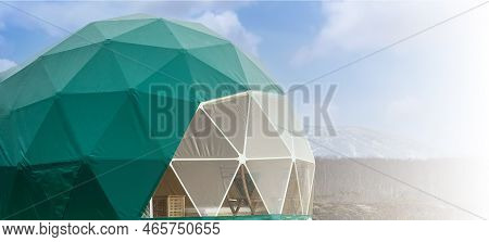 Green Glamping. Cozy, Camping, Glamping, Holiday, Vacation Lifestyle Concep