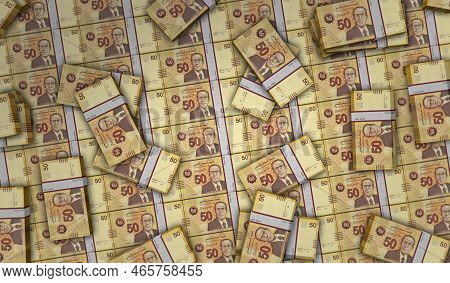 Tunisia Dinar Money Banknotes Pack 3D Illustration