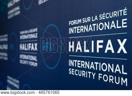 Halifax, Canada - Nov. 18, 2022: Emblem And Logo Of The Halifax International Security Forum (hfx) W