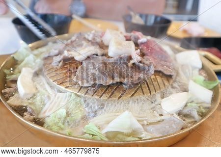 Grilled Beef And Grilled Pork Or Grilled Meat In The Oven