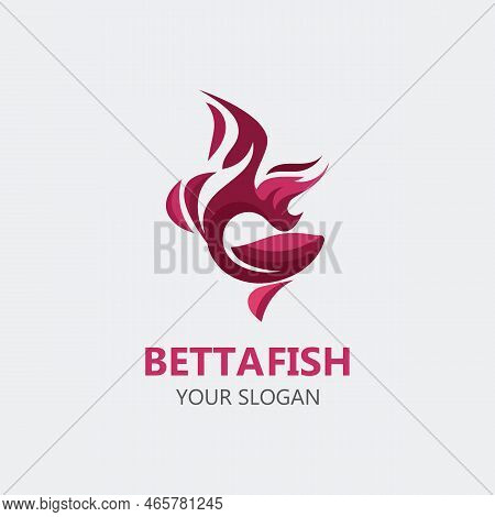 Betta Fish Modern Logo Style Design Vector Image Illustration