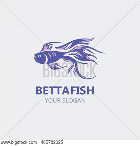 Betta Fish Modern Logo Style Design Vector Image Illustration