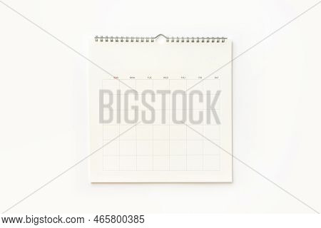 Wall Calendar Background On White.