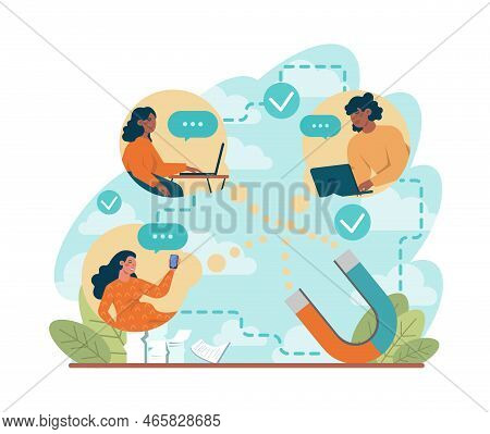 Attraction Of Potential Customers. Marketing Strategy For Business