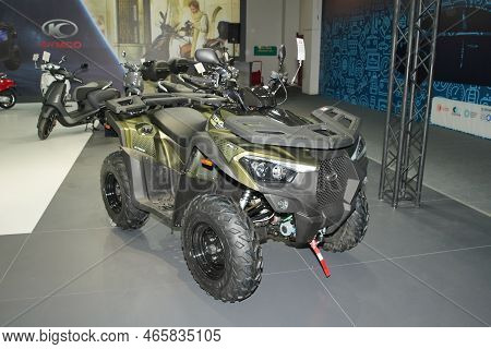 Istanbul, Turkey - April 23, 2022: Kymco Atv On Display At Motobike Expo In Istanbul Exhibition Cent