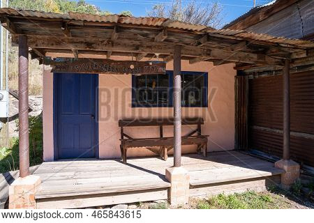 Mogollon, New Mexico - October 20, 2022: Silver Creek Stage Stop 1942 Building In The Mogollon Ghost