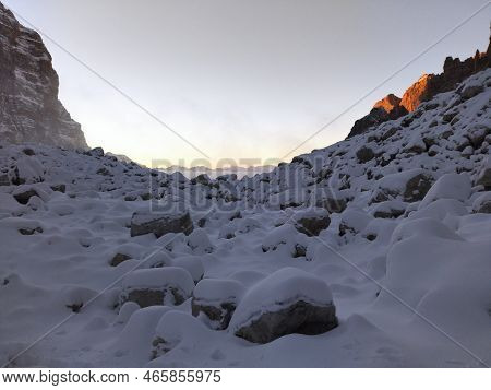Hiking In Dolomiti Di Brenta In The Beginning Of Winter