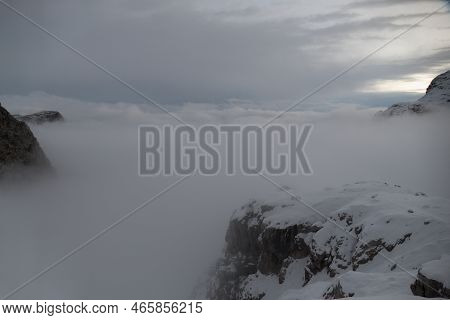 Hiking In Dolomiti Di Brenta In The Beginning Of Winter