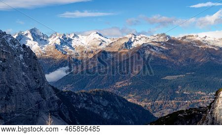 Hiking In Dolomiti Di Brenta In The Beginning Of Winter