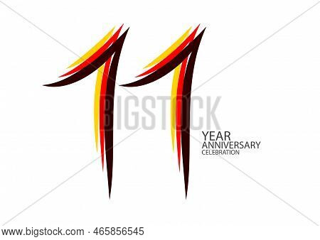 11 Years Anniversary Celebration Logotype Colorful Line Vector, 11th Birthday Logo, 11 Number Design