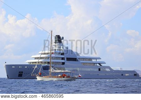 Bodrum, Turkey, 06 November 2022: The Giant Superyacht Solaris, Owned By Russian Businessman Roman A