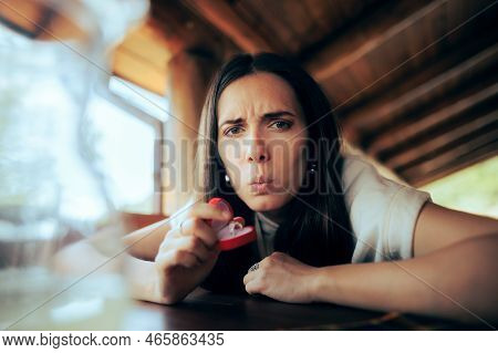 Funny Girlfriend Trying To Propose To Her Boyfriend In A Restaurant
