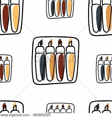 Seamless Pattern  Doodle Textmarker, Marker, Stationery, Office