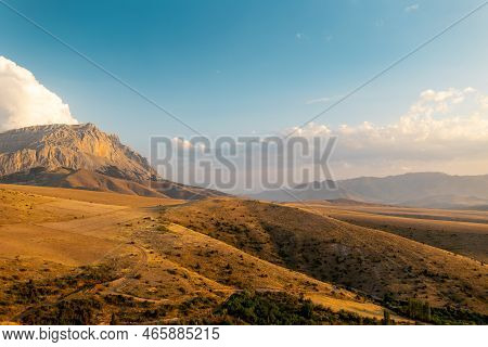 Aladaglar National Park. Cloudy Mountain Landscape. Glacial Mountains, Hills. Transmountain Trips. T