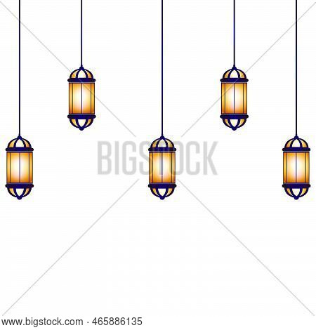 Ramadan Lantern Luxury Gold Lamp For Islamic Festival