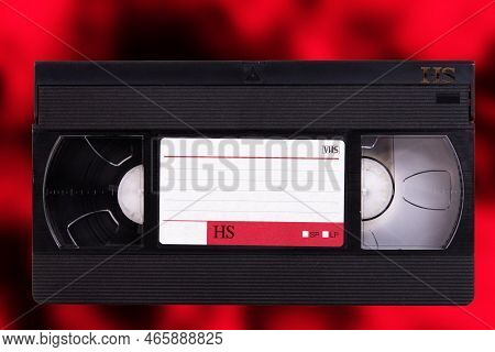 Video Cassette, Vhs, Pal Secam, Red-black Blurred Retro Background.